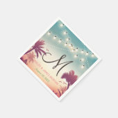 Serviette En Papier Monogramme Mariage extérieur d'été (Coin)