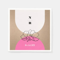 Monogramme Mariage floral Arche rose