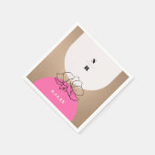 Serviette En Papier Monogramme Mariage floral Arche rose (Coin)