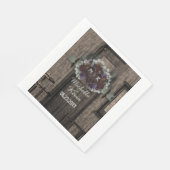 Serviette En Papier Monogramme Mariage Floral Automne Rustique (Coin)