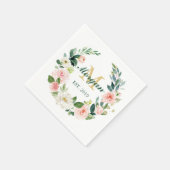 Serviette En Papier Monogramme Mariage Napkin établi (Coin)