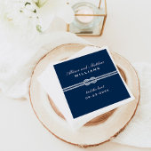 Serviette En Papier Monogramme Mariage nautique bleu marine