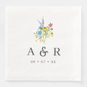 Serviette En Papier Monogramme Mariage rustique et dynamique (Devant)