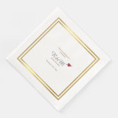 Serviette En Papier monogramme mariage sur le dîner blanc (Coin)