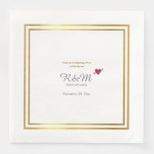 Serviette En Papier monogramme mariage sur le dîner blanc (Devant)