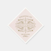 Serviette En Papier Monogramme Mariage vintage rose antique (Coin)