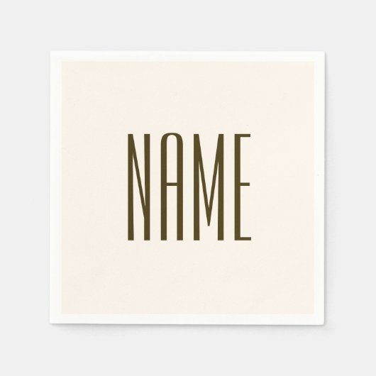 Serviette En Papier Monogramme, marque ou nom commercial | Brown non b (Devant)