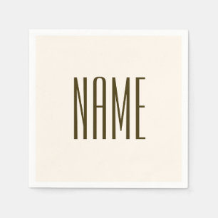 Serviette En Papier Monogramme, Marque ou Nom de l'entreprise Marron