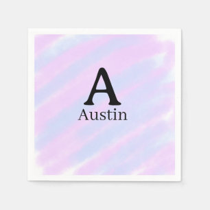 Serviette En Papier Monogramme masculin majuscule ajouter un nom paste