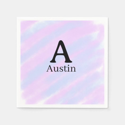 Serviette En Papier Monogramme masculin majuscule ajouter un nom paste (Devant)