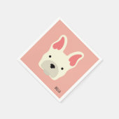 Serviette En Papier Monogramme. Mignonne Chien-taureau français. (Coin)