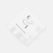 Serviette En Papier Monogramme minimal | Cocktail Mariage Ampersand (Coin)