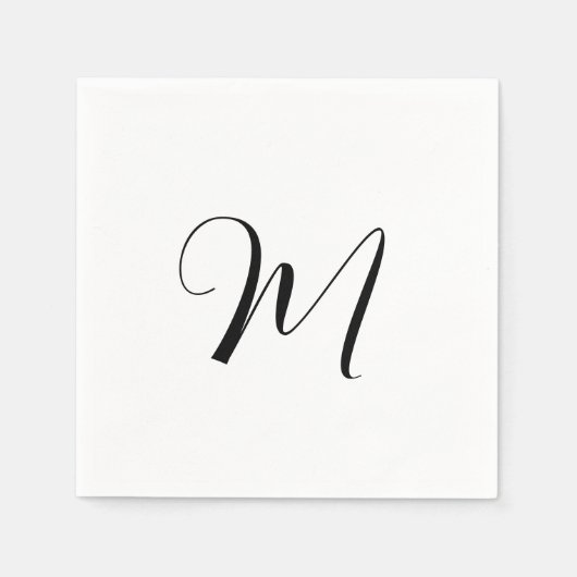 Serviette En Papier Monogramme minimal initial (Devant)