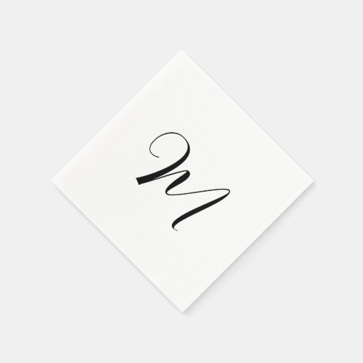 Serviette En Papier Monogramme minimal initial (Coin)
