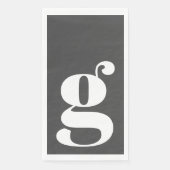 Serviette En Papier Monogramme minimal initial en gras noir (Devant)