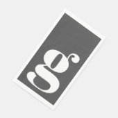 Serviette En Papier Monogramme minimal initial en gras noir (Coin)