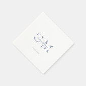 Serviette En Papier Monogramme minimal moderne (Coin)