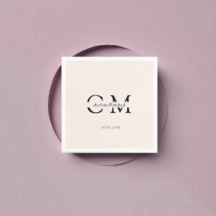 Serviette En Papier Monogramme minimal moderne