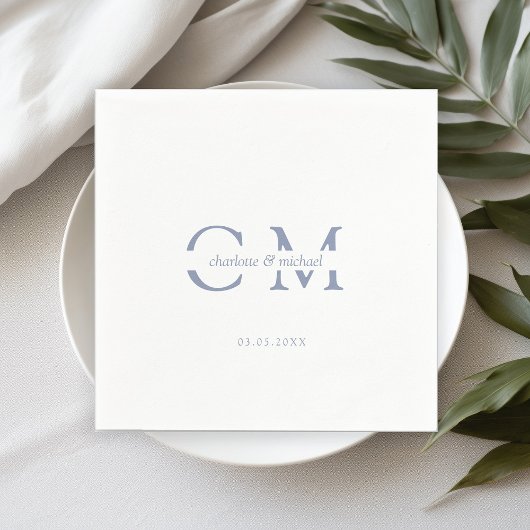Serviette En Papier Monogramme minimal moderne