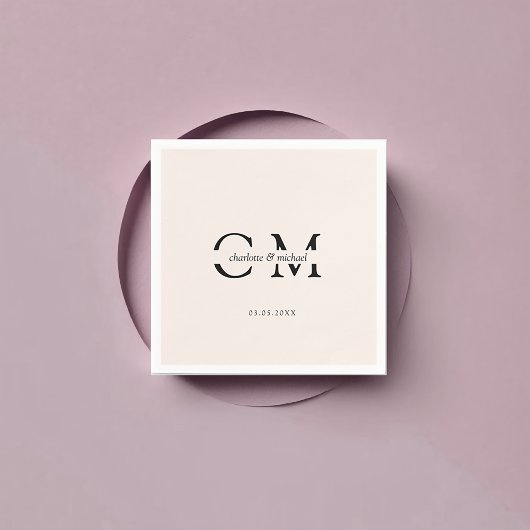 Serviette En Papier Monogramme minimal moderne