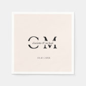 Serviette En Papier Monogramme minimal moderne (Devant)