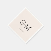 Serviette En Papier Monogramme minimal moderne (Coin)