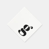 Serviette En Papier Monogramme minimal Rétro initial Blanc simple (Coin)