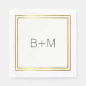 Serviette En Papier monogramme minimal simple, propre et clair sur bla (Devant)