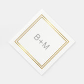 Serviette En Papier monogramme minimal simple, propre et clair sur bla (Coin)