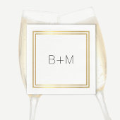 Serviette En Papier monogramme minimal simple, propre et clair sur bla