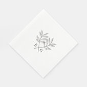Serviette En Papier Monogramme minimaliste botanique rustique Mariage (Coin)