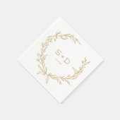 Serviette En Papier Monogramme minimaliste Cocktail Mariage traditionn (Coin)