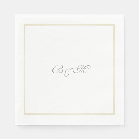 Serviette En Papier monogramme minimaliste / initiales de couple (Devant)