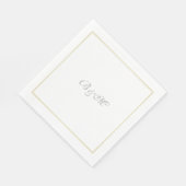 Serviette En Papier monogramme minimaliste / initiales de couple (Coin)