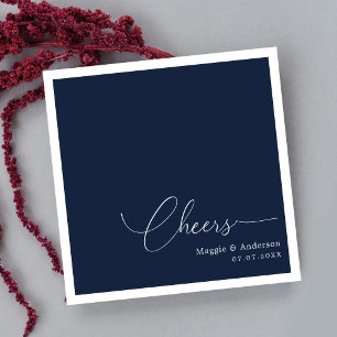 Serviette En Papier Monogramme minimaliste : Levez un verre pour aimer