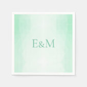 Serviette En Papier Monogramme Mint Green Modèle moderne Élégant (Devant)