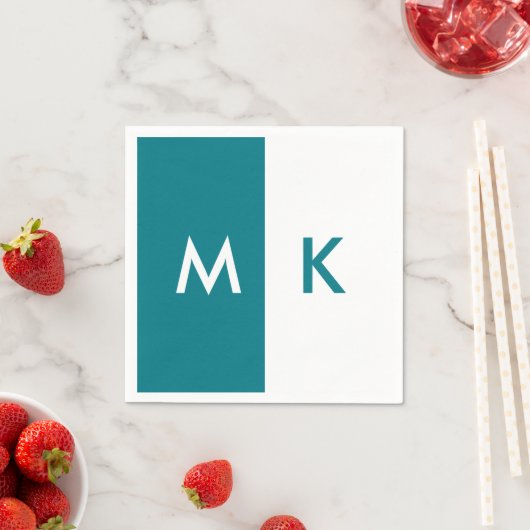 Serviette En Papier Monogramme moderne (En situation)