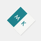 Serviette En Papier Monogramme moderne (Coin)