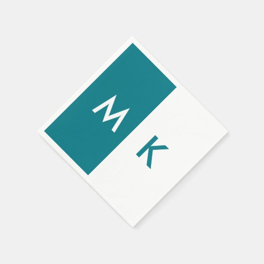 Serviette En Papier Monogramme moderne (Coin)