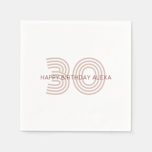 Serviette En Papier Monogramme moderne beige et vin (Devant)