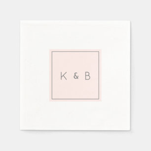 Serviette En Papier Monogramme moderne Champagne Cocktail rose Napkins
