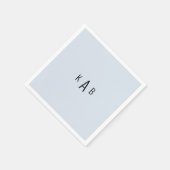 Serviette En Papier Monogramme moderne Cocktail bleu clair (Coin)