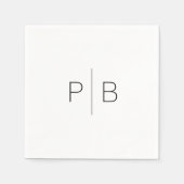 Serviette En Papier Monogramme moderne élégant Mariage simple (Devant)