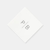 Serviette En Papier Monogramme moderne élégant Mariage simple (Coin)