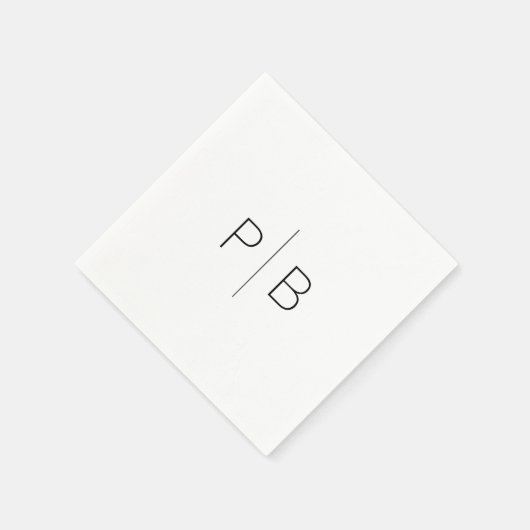 Serviette En Papier Monogramme moderne élégant Mariage simple (Coin)