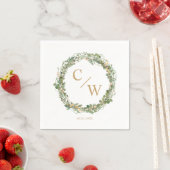 Serviette En Papier Monogramme moderne Élégante serviettes Eucalyptus (En situation)