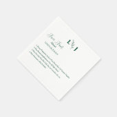 Serviette En Papier Monogramme moderne Emerald script fun faits mariag (Coin)
