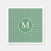 Serviette En Papier Monogramme moderne en cercle blanc rétro motif (Devant)