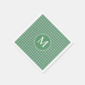 Serviette En Papier Monogramme moderne en cercle blanc rétro motif (Coin)