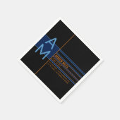 Serviette En Papier Monogramme moderne et formes et couleurs modifiabl (Coin)